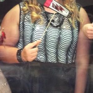 black and white sequin dress